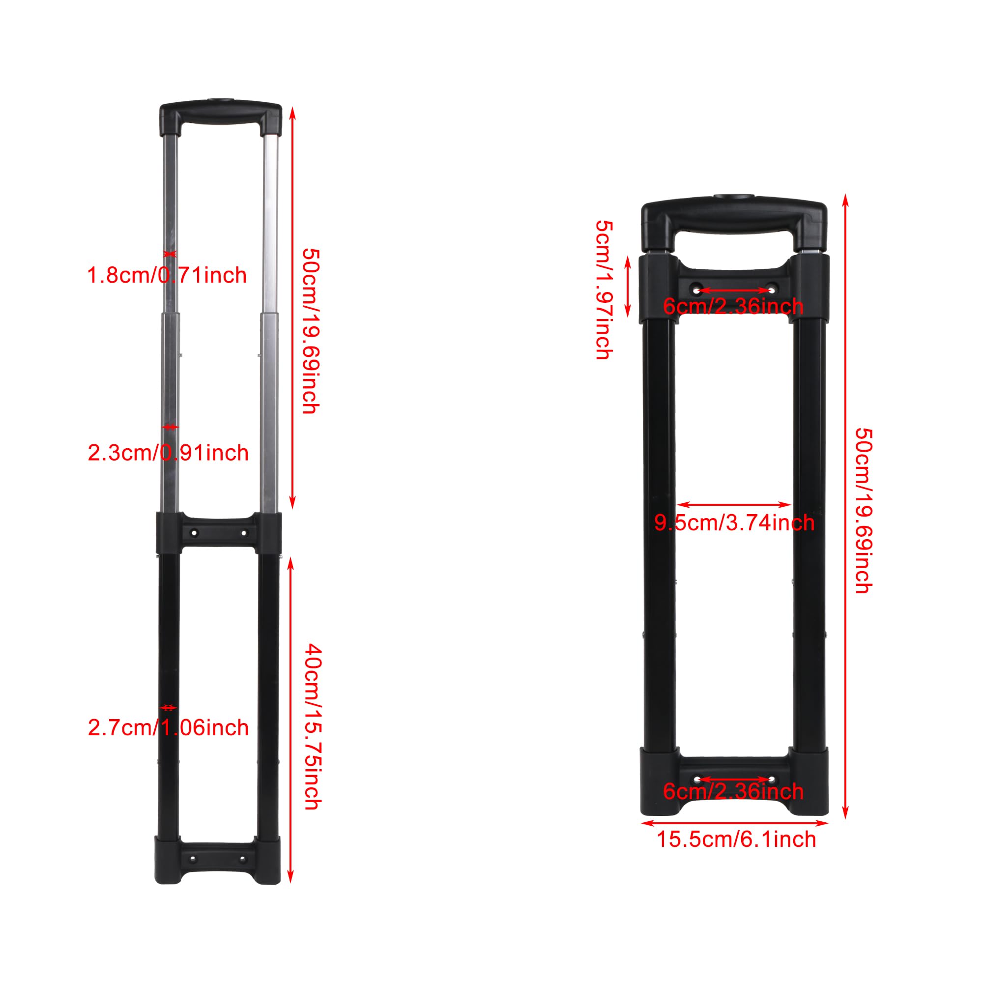 Amazon.co.jp: SHANOER スーツケースハンドル 伸縮ハンドル 20インチ