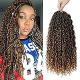 6 Packs Goddess Locs Crochet Hair Curly Wavy Faux Locs Crochet Hair with Curly Ends Pre looped Boho...
