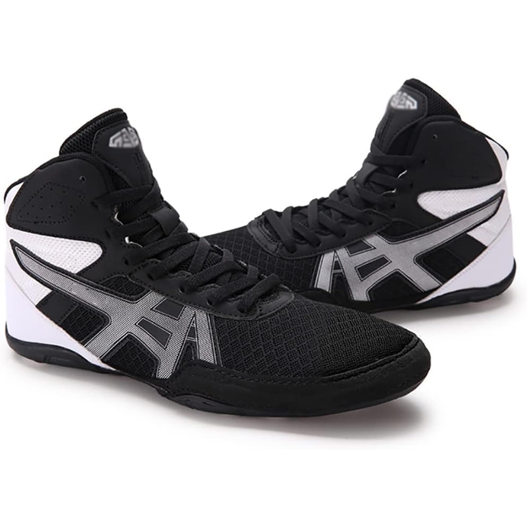 EXECAB Chaussures de Boxe Chaussures d'haltérophilie pour Hommes, Bottes de Boxe, Chaussures de Squat, Bottes de Boxe Montantes, Chaussures de Lutte d'arts Martiaux, Baskets multifonctionnelles