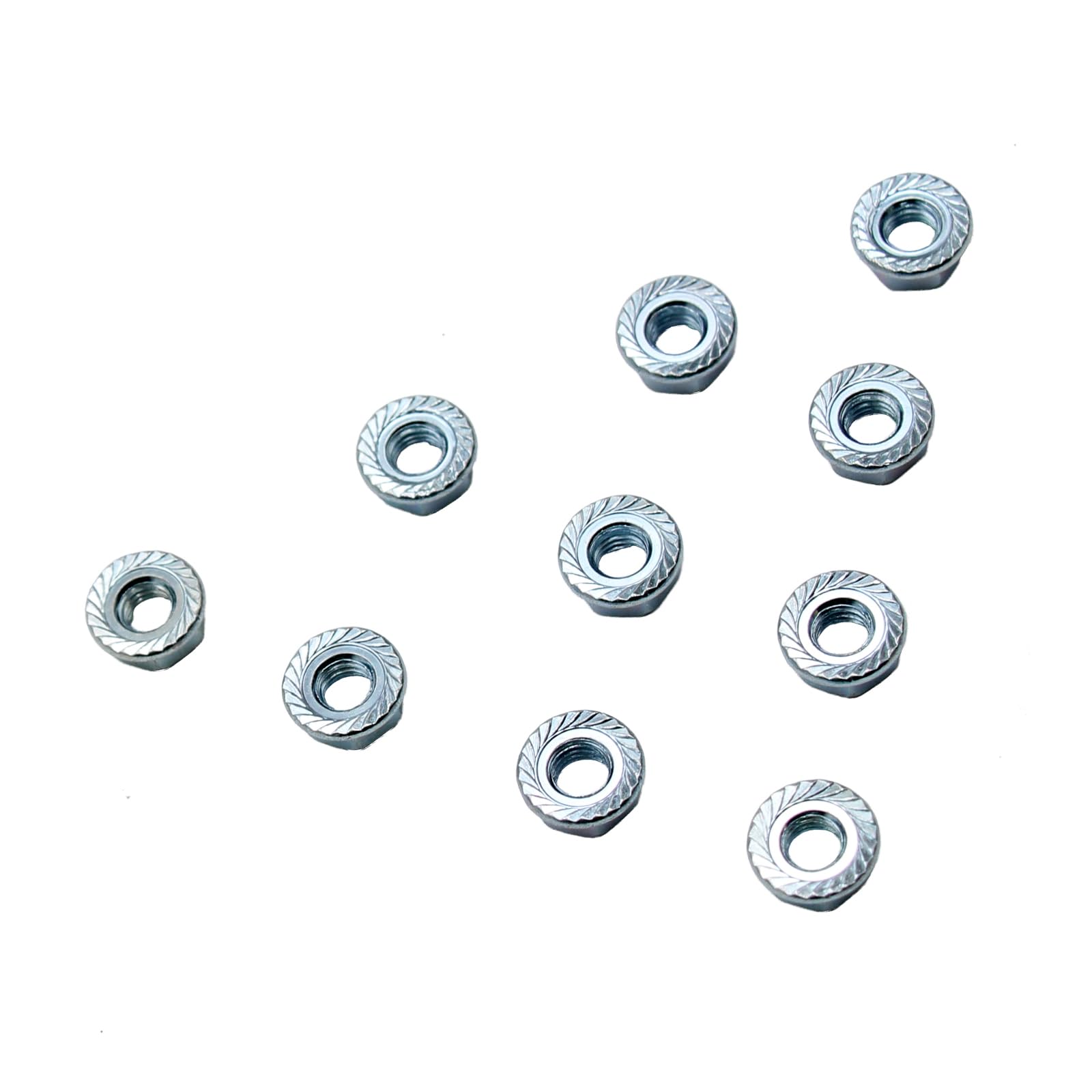 Serrated Flanged Nuts for Metric Bolts/Screws M3 M4 M5 M6 M8 M10 M12 M16 Flanged Small Large Locking Bulk (M5 / 5mm x 0.8mm Pitch)
