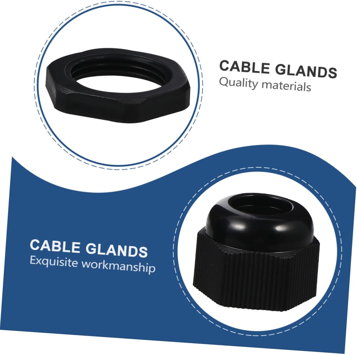 Angoily 50pcs Fireproof Aging-resistant Cable Gland Connectors Nylon Cable Joint for Outdoor Easy to Use Home Supplies Accessories