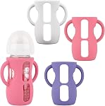 3 Pack Silicone Sleeves with Handles for Avent Natural Glass Baby Bottles, Anti Breakage Baby Bottle Holder, Compatible Philips Avent Glass Natural Baby Bottle 8 oz