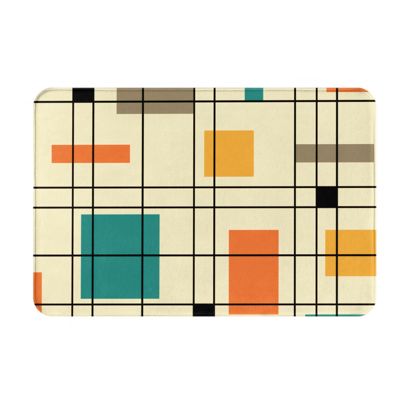 HDBEYXS 1950'S Abstract Art Sturdy Front Door Mat, Durable Welcome Mats for Outdoor Indoor, Flannel Bright Decorative Floor Mat for Bedside and Living