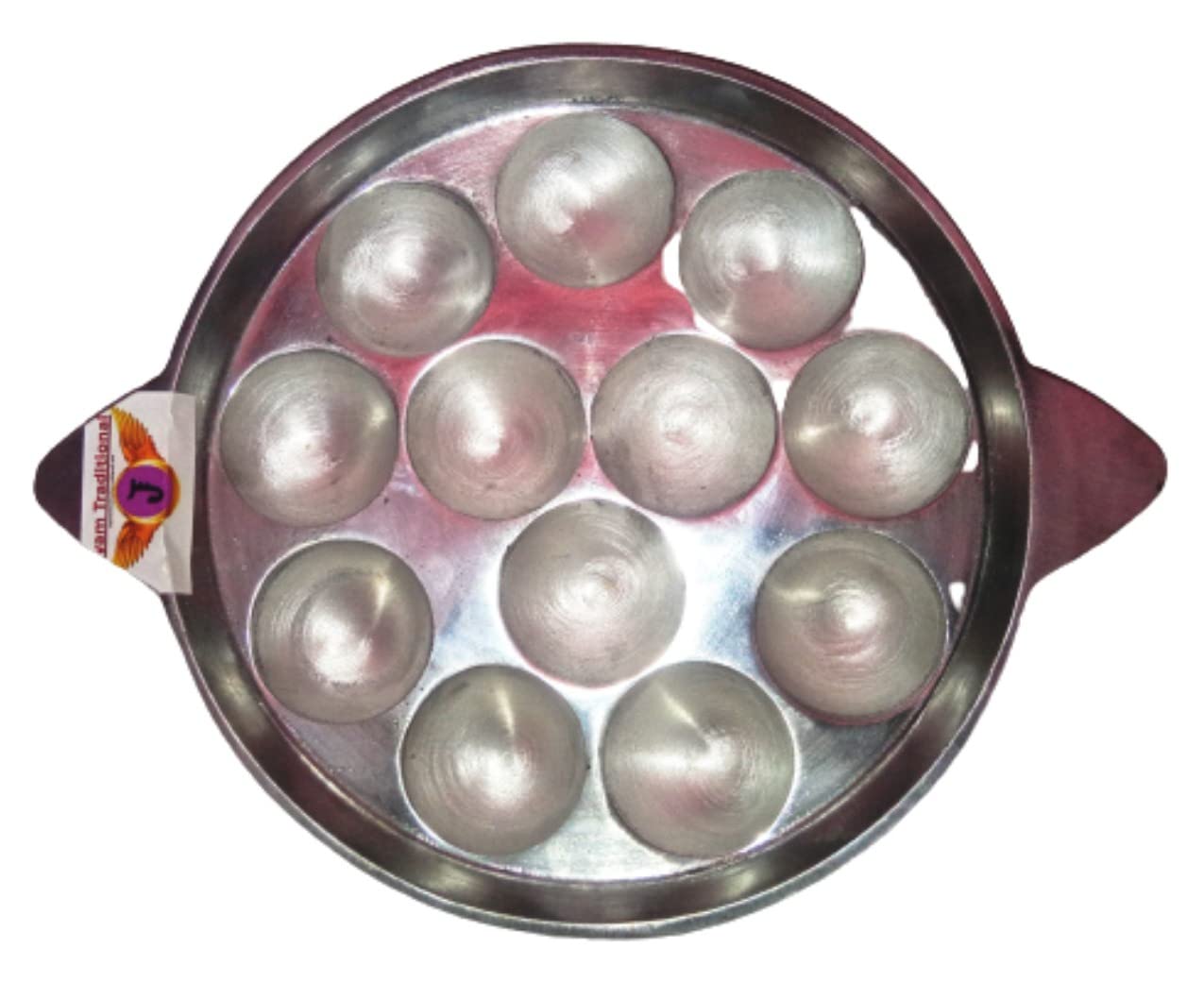 Jayam Traditional 12 Cavity Indolium Appam Patra / Kuzhi Paniyaram Pan / Paniyara kallu