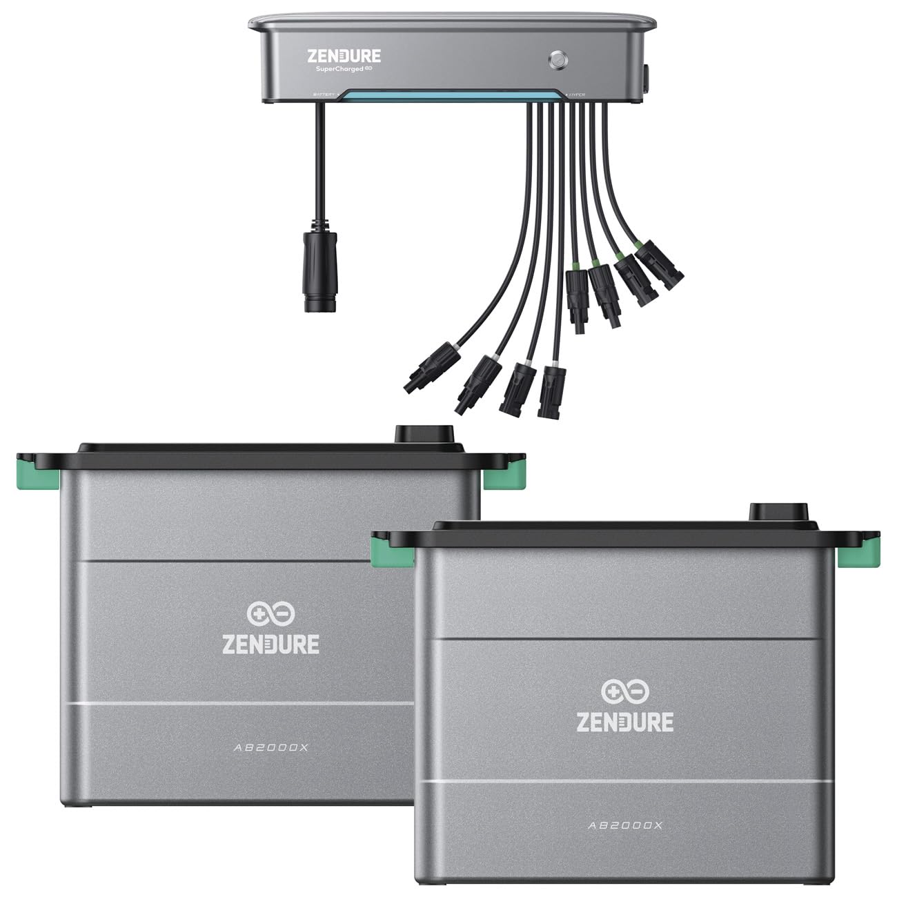Zendure SolarFlow Hyper 2000 - Centrale elettrica da balcone con memoria, ingresso solare da 1800 W, carica AC/uscita 1200 W, micro inverter integrato, TOU, 2 AB2000 X 3840 Wh LiFePO4, 0% IVA