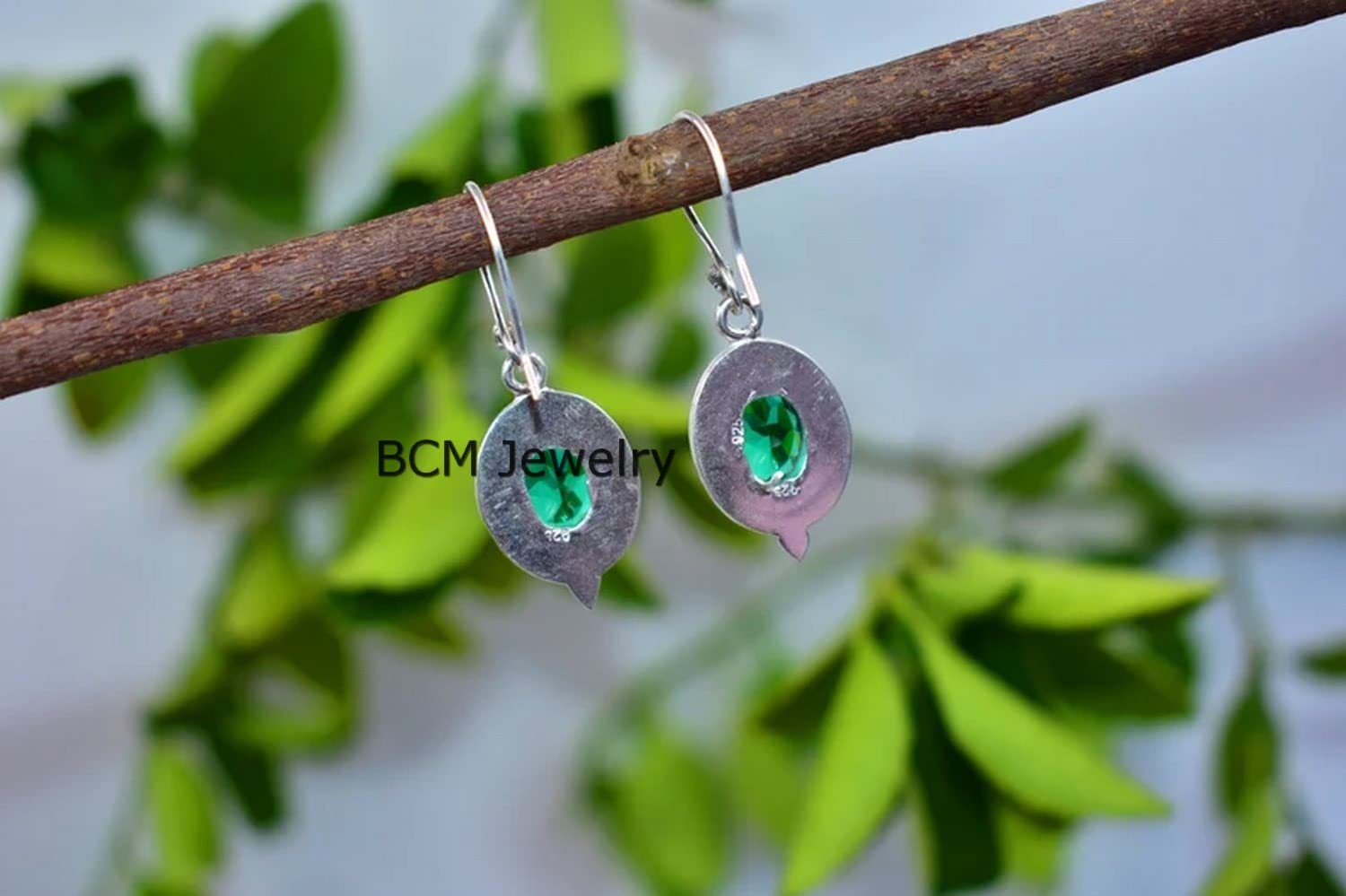 Pendientes de plata de ley 925 para mujeres y niñas, piedra natal de mayo, pendientes de regalo de dama de honor, esmeralda, pendientes de piedras preciosas, regalo de Navidad para ella