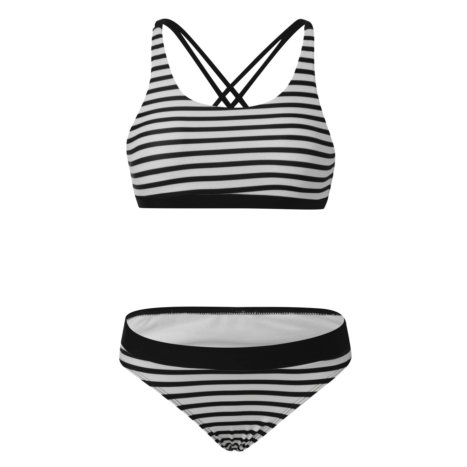 Generisch Bikini Mujer Conjunto Traje de Baño Traje de Baño Traje de Baño Mujer Bikini con Estampado de Rayas Bajas Trajes de Baño Push Up de Dos Piezas Traje de Baño Conjunto de Bikini de Dos Piezas