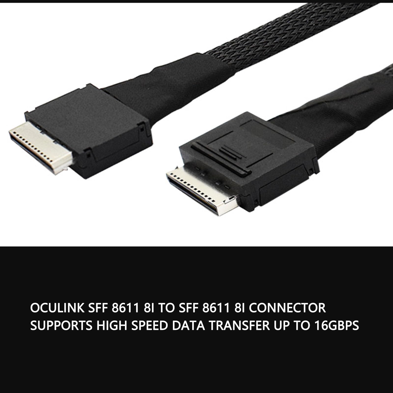 Denash Cavo SATA Oculink, Cavo SFF 8611 8i da 16 Gbps a SFF 8611 8i, Cavo SATA III Supporto SAS 3.0 4.0 per Scheda Array di Espansione PCIe Server