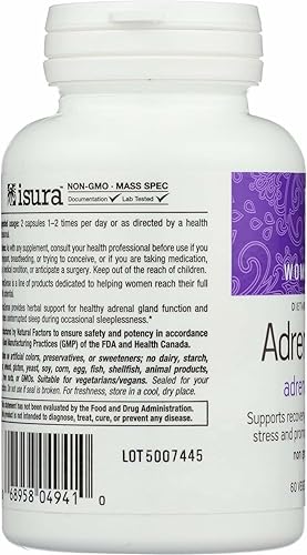 Miniatura 3 de WomenSense AdrenaSense de Natural Factors, AdrenaSense, suplemento herbario para apoyo suprarrenal y alivio del estrés, vegano, sin OMG, 60 cápsulas