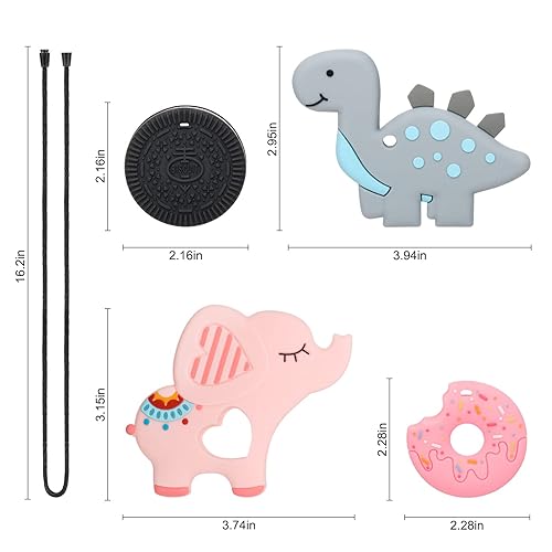 Miniatura 2 de 4 collares masticables para niños sensoriales con dentición TDAH SPD autismo necesidades de mordedura mordedor masticable de motor oral collar de