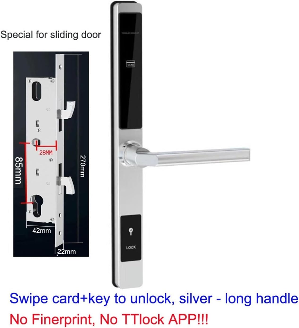 HAvern Smart Lock internal mechanism and dimensions for sliding door