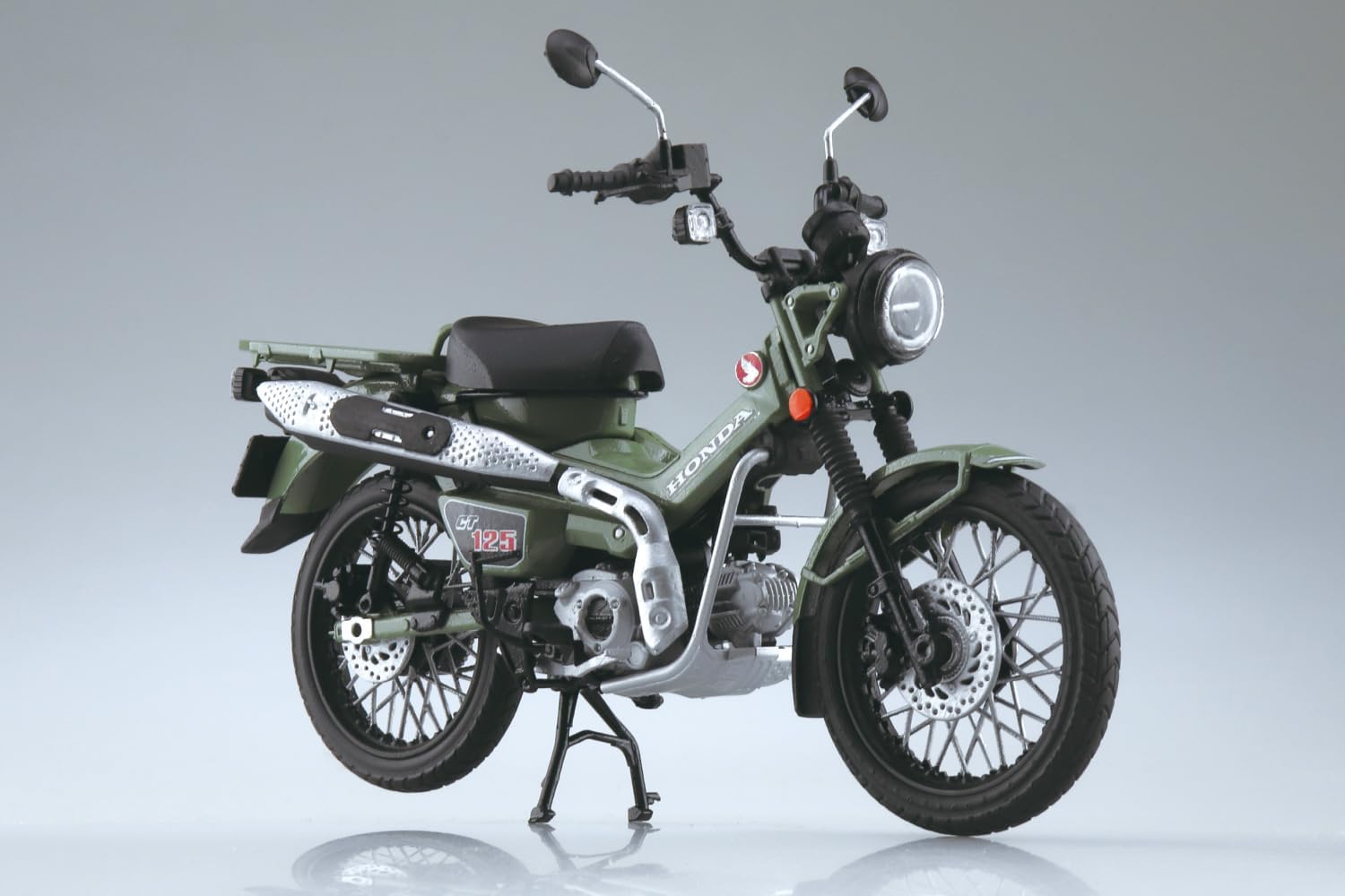 Aoshima Bunka Kyozai Honda CT125 Complete Motorcycle Hunter Cub Pearl Organic Green Die-Cast Painted Finished Product