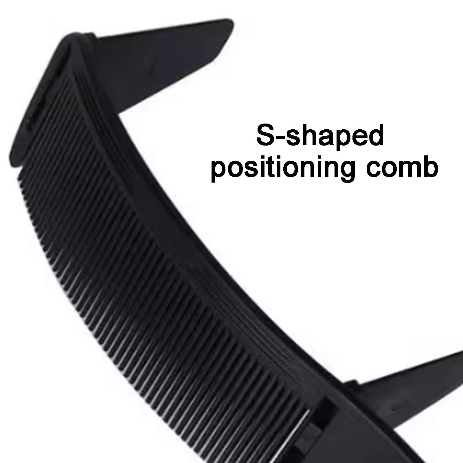 Léger Peigne en résine à long manche for hommes, brosse à cheveux démêlante de positionnement réglable en forme de S, multi-usages multifonctionnel(Svart,2 pcs)