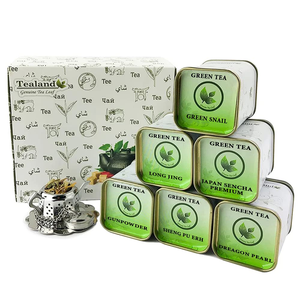 Sampler Kit Long Jing 6g Green Snail Japan Sencha Premium Sheng Pu Erh Each 10g Dragon Pearl (5pc) Tea Pot Infuser With Tray & Tins