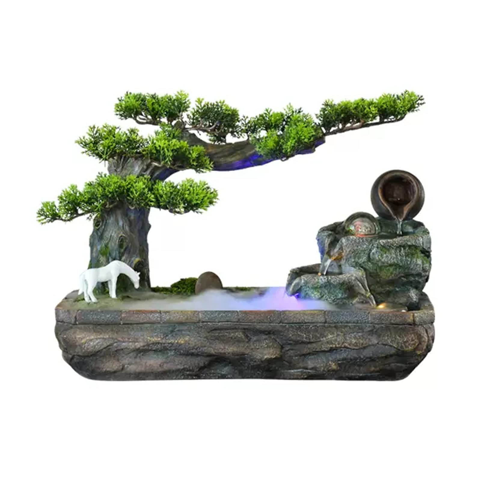 Tischbrunnen mit Kugel und Pumpe, ideal für Zuhause, Büro, Schlafzimmer oder als Dekoration für den Schreibtisch – perfekt für Zen-Meditation