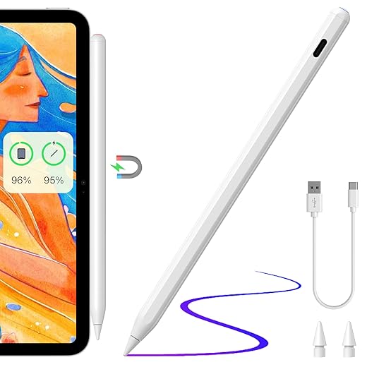 Stylus Pen with Magnetic Wireless Charging - Zspeed iPad Pencil Almost as Apple Pencil 2nd Generation Compatible with iPad Air 5/4, iPad Mini 6, iPad Pro 11" 3/2/1, iPad Pro 12.9" 6/5/4/3 (Purple)