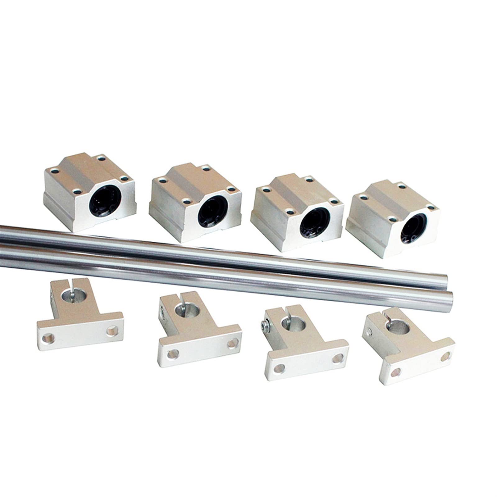Roulement à rotule sphérique Lot de 10 rails d'axe optique linéaire OD8/10/12/6/16 mm + blocs de roulement linéaires SCS8/10/12/6/16UU + support de roulement SK8/10/12/6/16(12mm)