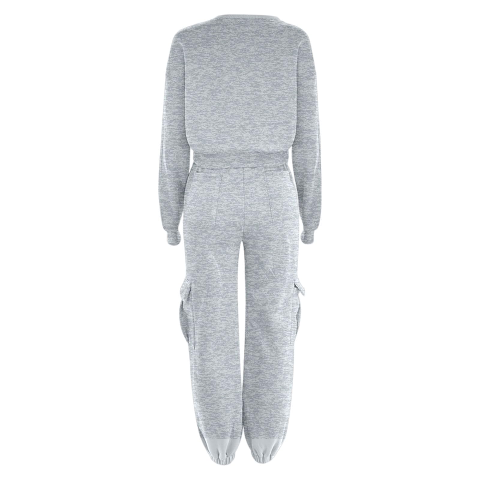Tuta da jogging da donna, 2 pezzi, felpa corta oversize, pantaloni larghi in vita elasticizzata con coulisse, abbigliamento sportivo elegante, per fitness, yoga, rilassante, uscite casual