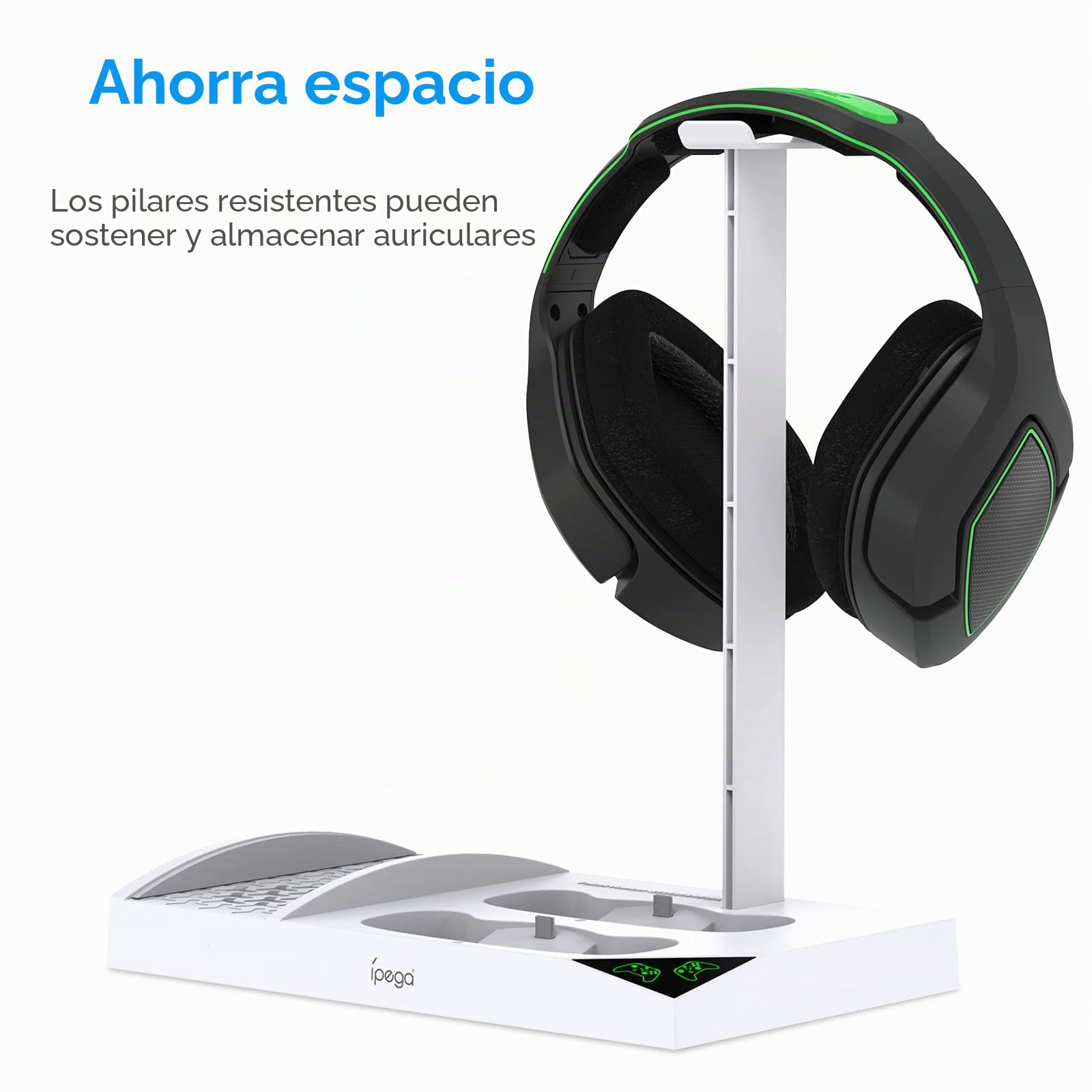 Soporte de refrigeración compatible con consola Xbox Series S con estación de carga de controlador, ventilador de refrigeración dual potente y base de carga de controlador con 2 baterías recargables
