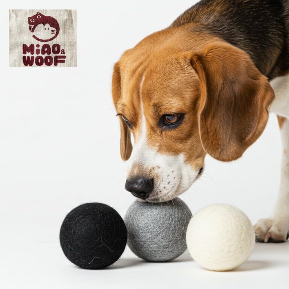 3 bolas de lana 100 % orgánica para perros, suaves, duraderas, no tóxicas, para perros y cachorros, ecológicas y resistentes a las mordeduras