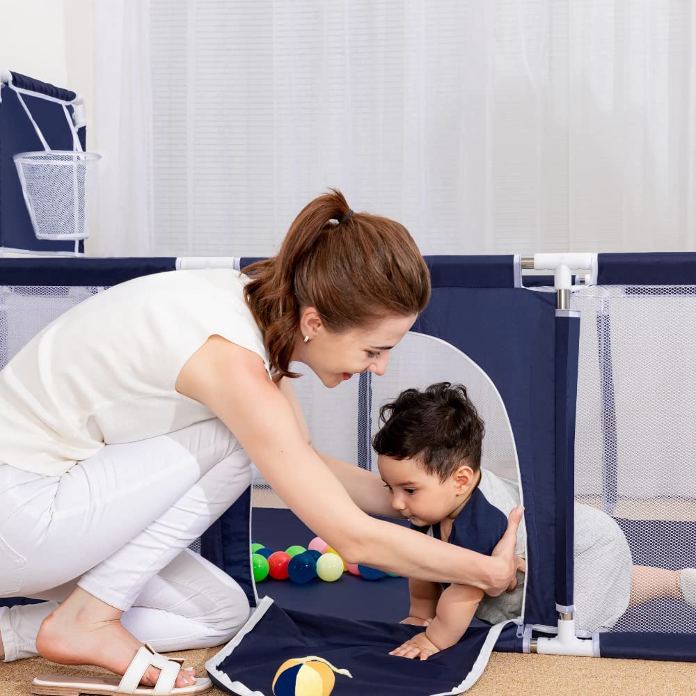 YAZOCO Box Bambini Maglia Traspirante Recinto Per Bambini Con Telaio da Basket Giochi Neonato Interno o Esterno