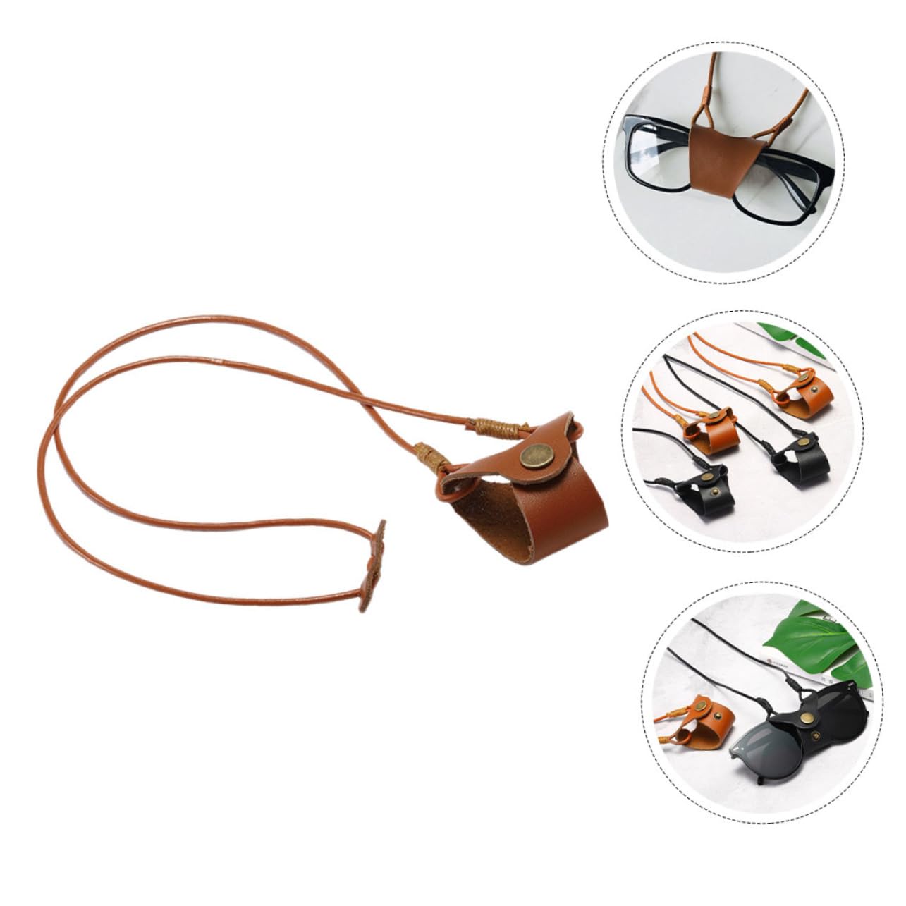 DOITOOL 5pièces Lanière Cuir Pour De Soleil Vue Unisexe Avec Attache Confortable Pour Facile Cou