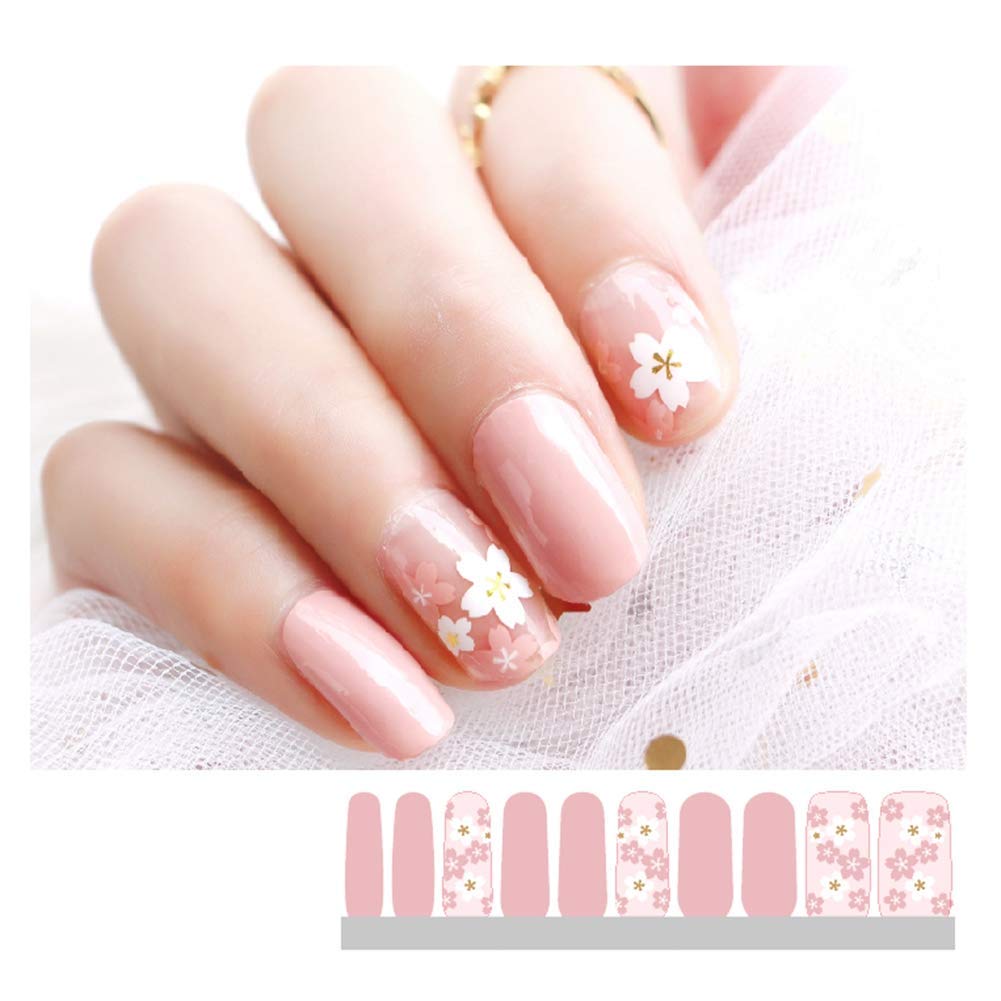 Amazon | [Ziv-Nat] 20ピース 貼るだけマニキュア ピンク 桜 透明