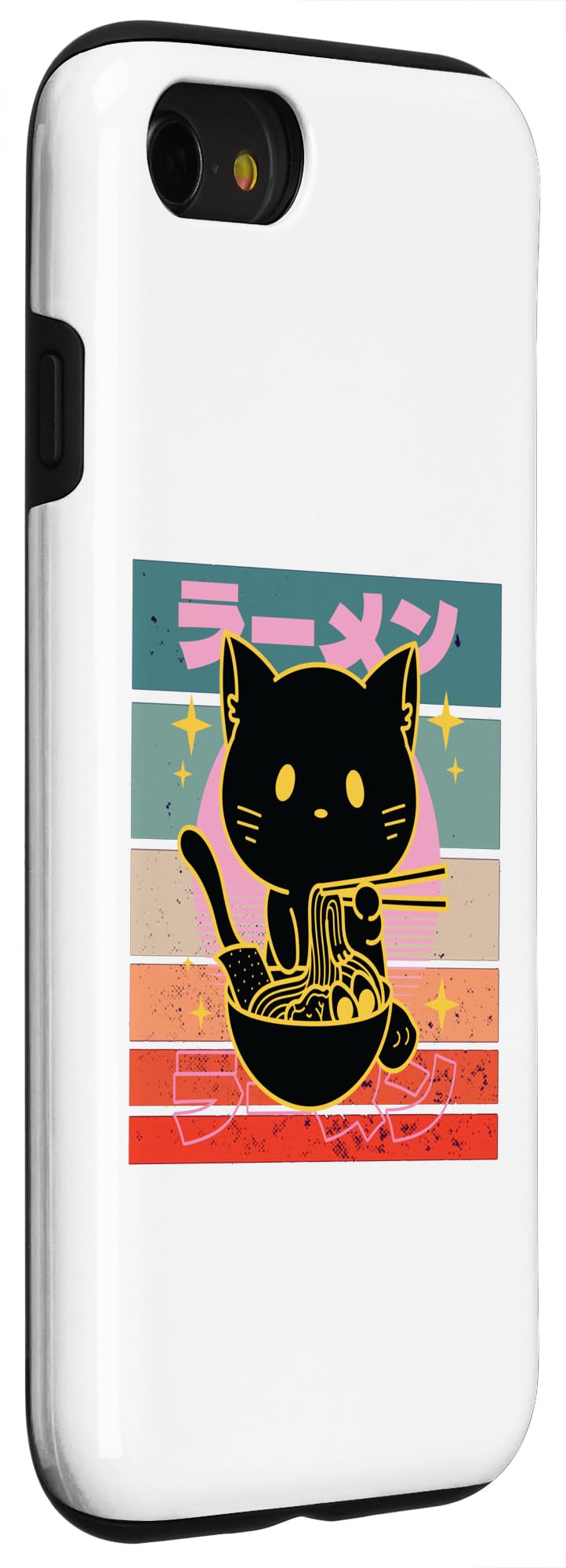 iPhone SE (2020) / 7 / 8 Ramen Cat Delight Noodle Lover Retro Ramen Cat Purrfect Pets Case - Image 3