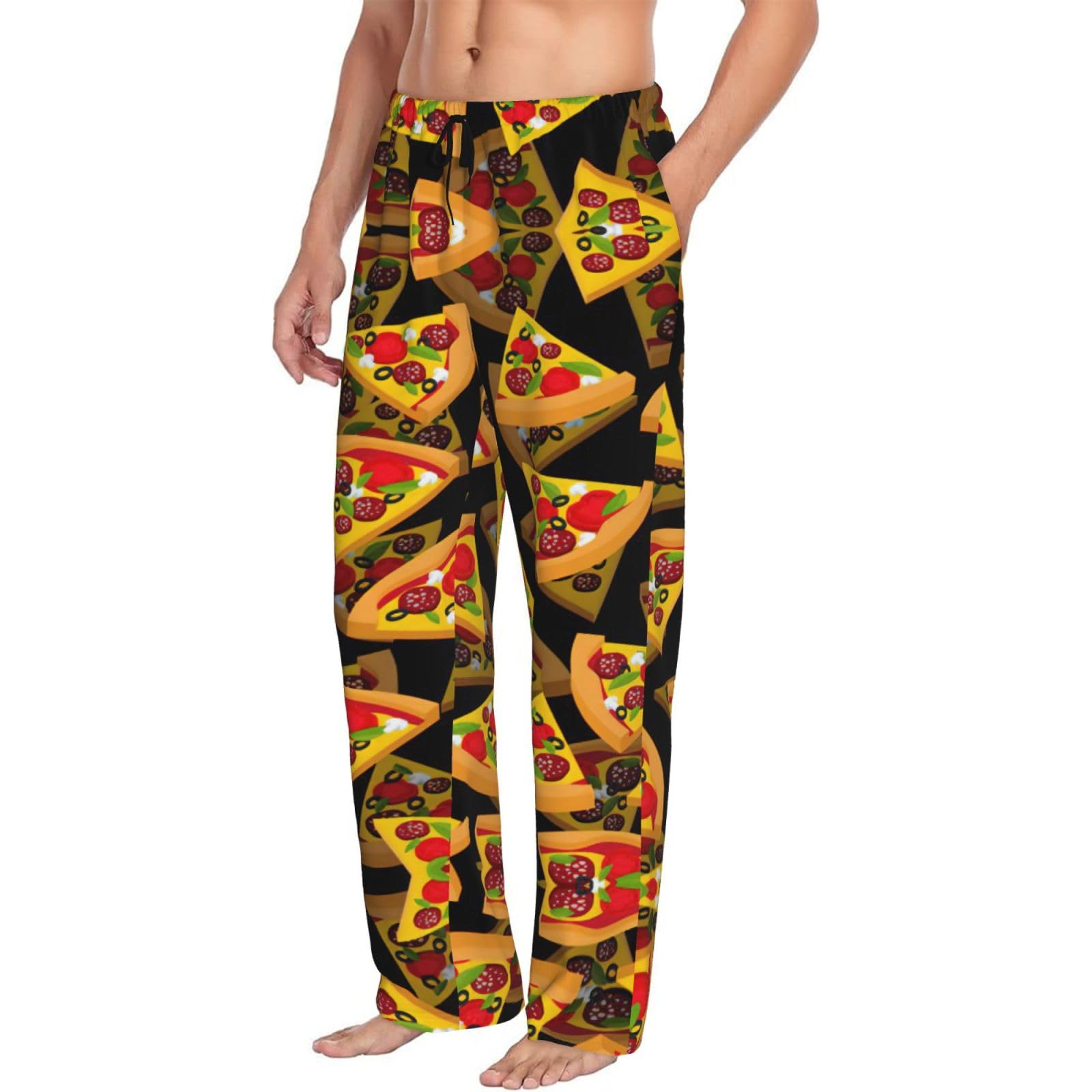 Pantalon de pyjama 3D Pizza pour homme avec poches latérales