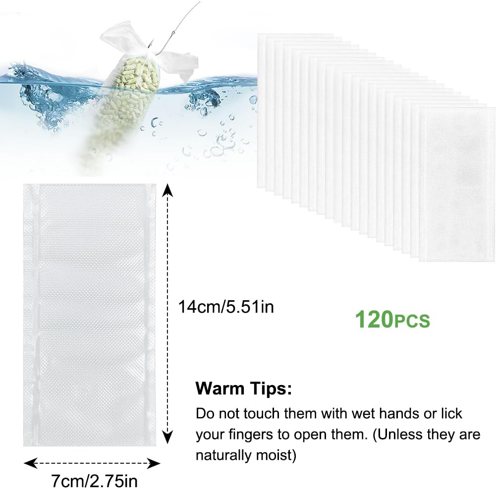 PVA worki wędkarskie,120 szt. worki PVA,Worki PVA Soluable Carp,torba na przynęty PVA,akcesoria do sprzętu wędkarskiego,szybkie woreczki do wędkowania,przynęty karpiowej,mączki rybnej,pelletu