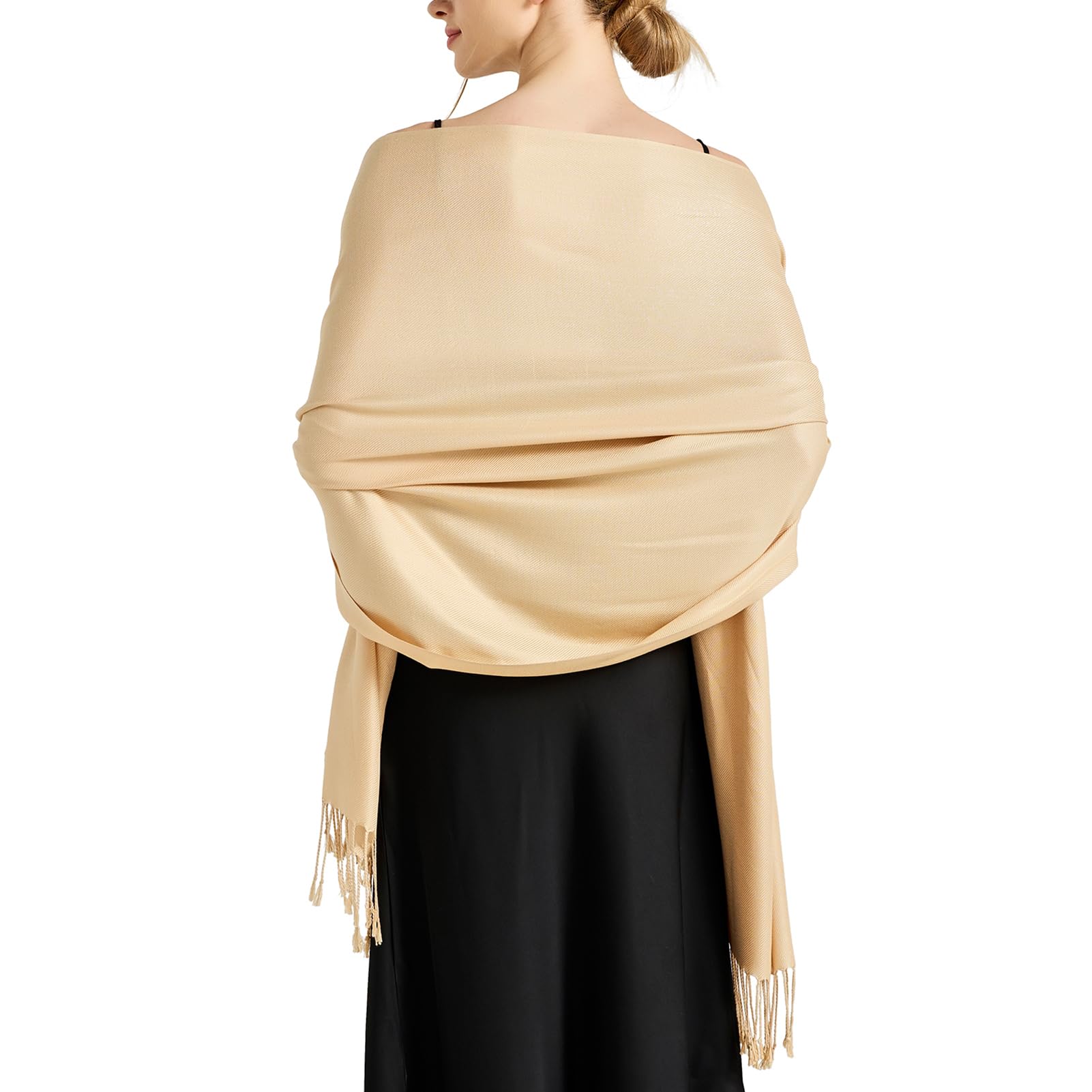 Pashmina Schal Damen Stola, Brautjungfer Hochzeitsschale, Schultertuch für Abendkleider & Hochzeit - Weich & Elegant Umschlagtuch mit Fransen - Gefühl für Ganzjahr