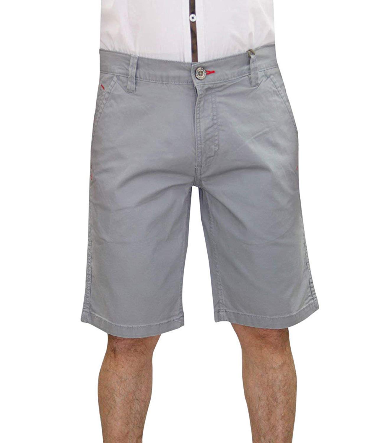 JacksouthMens Shorts Chino Cotton Stretch Bermuda Half Pants Zip Fly Classic Summer Casual Lightweight Work Wear