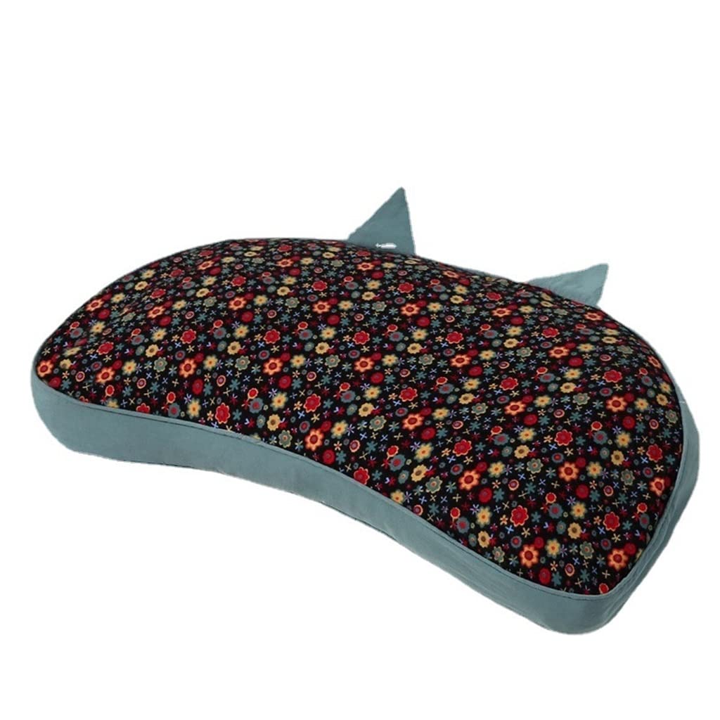 Oreiller sarrasin protection cervicale rétro fleurie et coussin ergonomique lavable