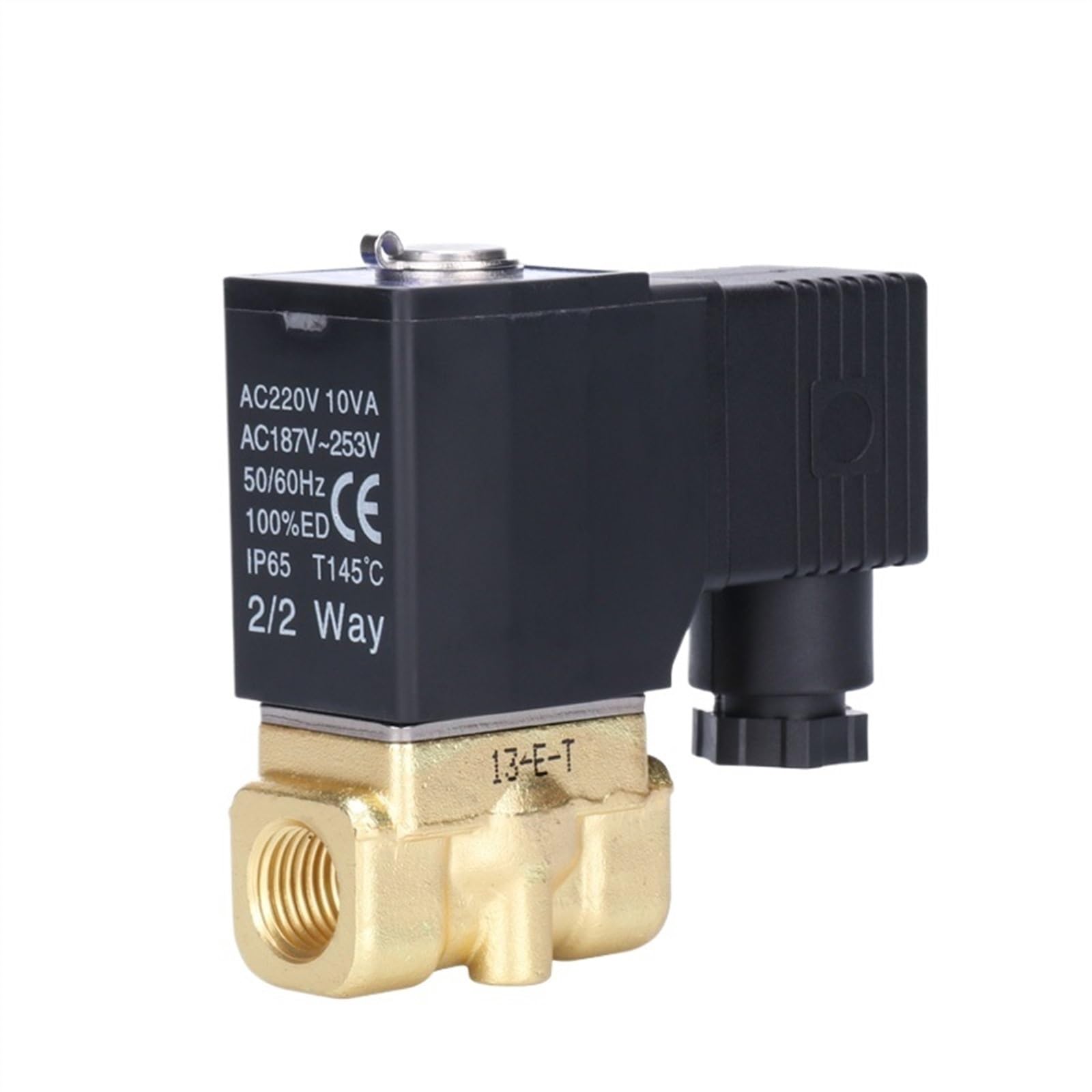 Válvula de Control de Fluido Normalmente Cerrada y acción Directa de latón 2W030-08/2W050, válvula de Flujo de Agua de solenoide de Empuje de 1/4"(2W030-06,AC12V)