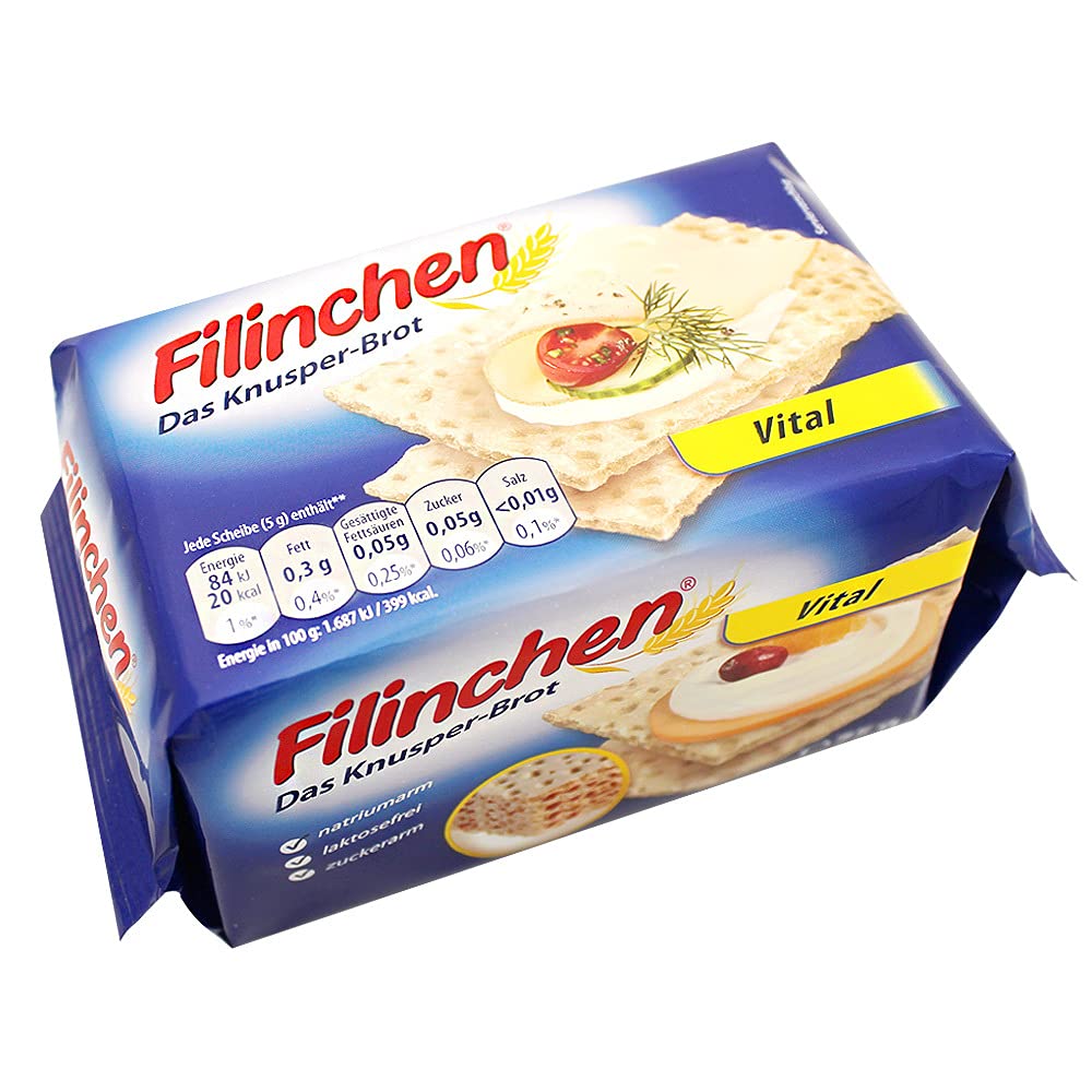 30er Pack Filinchen Das Knusper-Brot Vital 30 x 75 g zuckerarm laktosefrei natriumarm Snack Knäckebrot Waffelbrot Knusperbrot Pausensnack