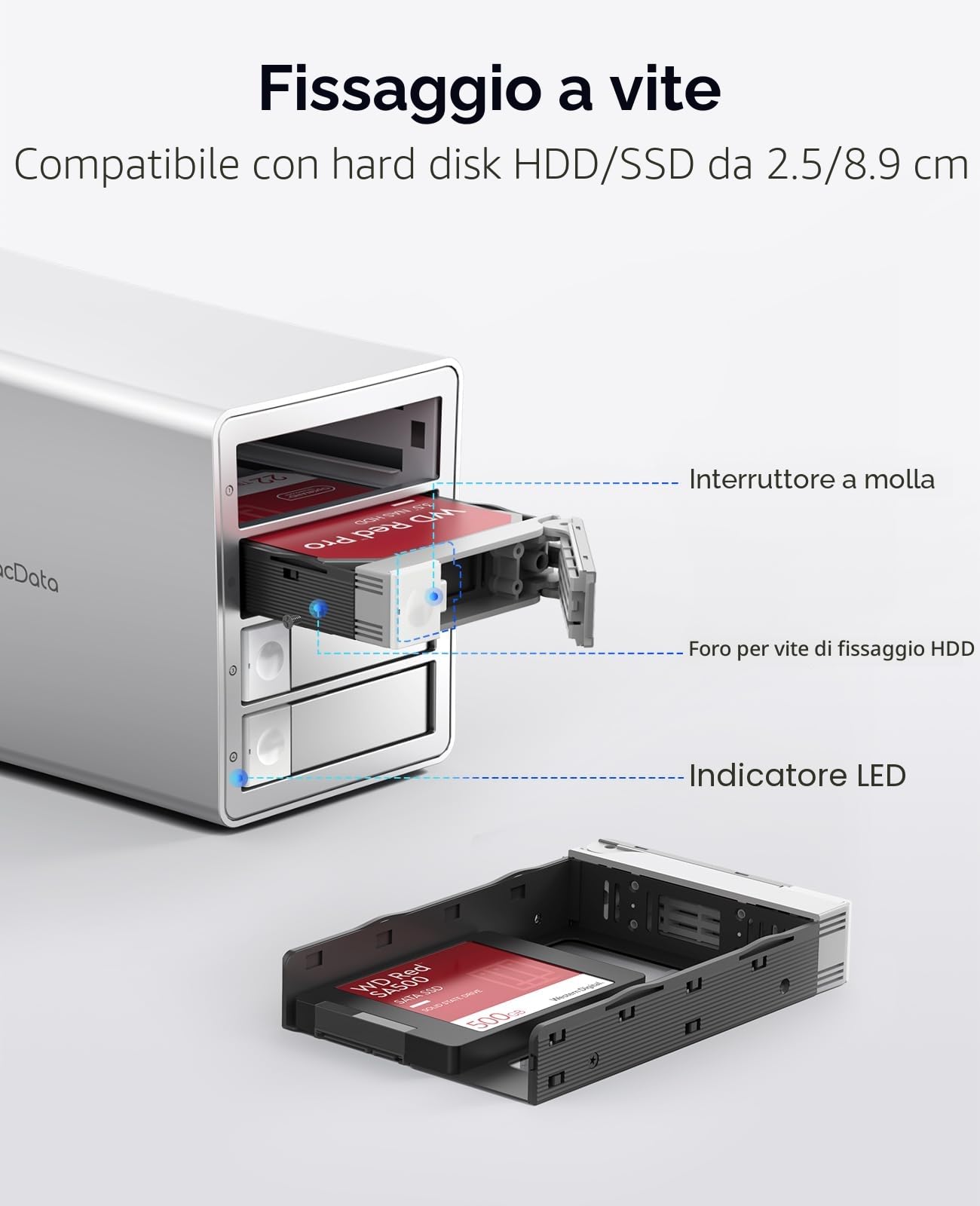ORICO 4 Bay RAID Alloggiamento Esterno per Dischi Rigidi USB 3.0 per HDD/SSD SATA da 2,5/3,5 Pollici fino a 5 x 22 TB. Supporta RAID 0/1/3/5/10/JBOD/Clone/ClearMode -9948RU3