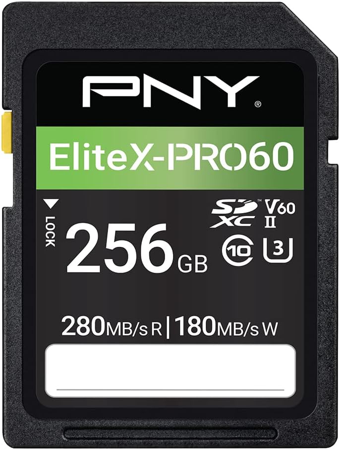 256GB EliteX-PRO60 Class 10 U3 V60 UHS-II SDXC Flash Memory Card