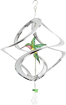 Red Carpet Studios The Original Helix Cosmix Spinner Stainless Steel and Crystal Geo, 17.5 Inches, Hummingbird