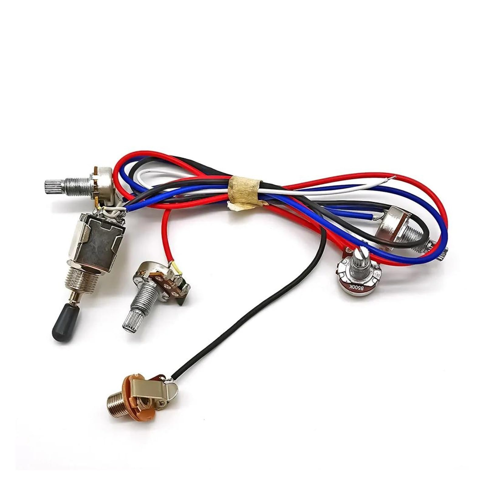 Arnés precableado para guitarra eléctrica interruptor de palanca de 3 vías potenciómetro de 500 K