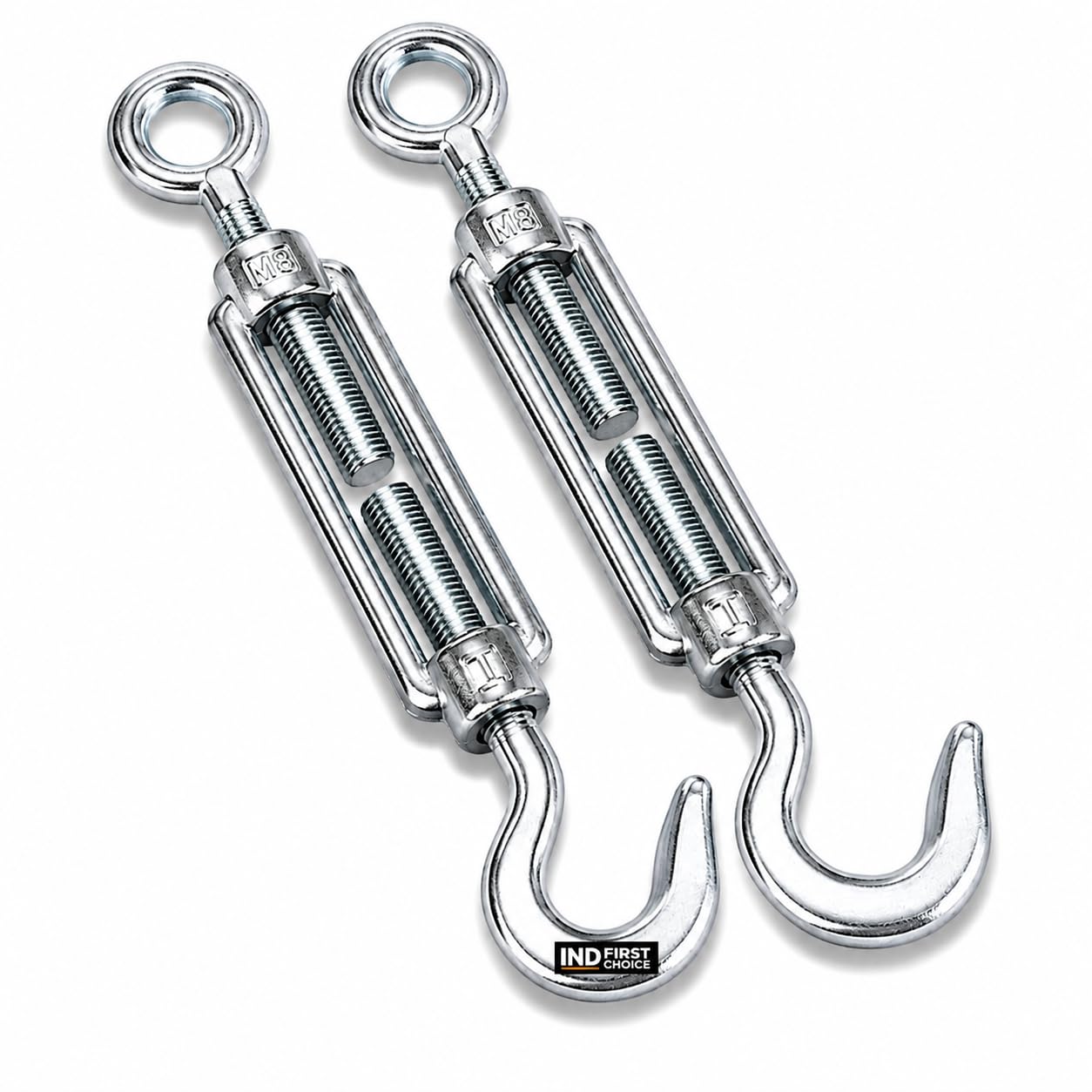 Eye to Hook Turnbuckle 20mm | Heavy Duty Galvanized Steel Wire Rope Tensioner | Hook & Eye Cable Adjuster for Wire Rope, Fence & Rigging | Pack of 2-image-14