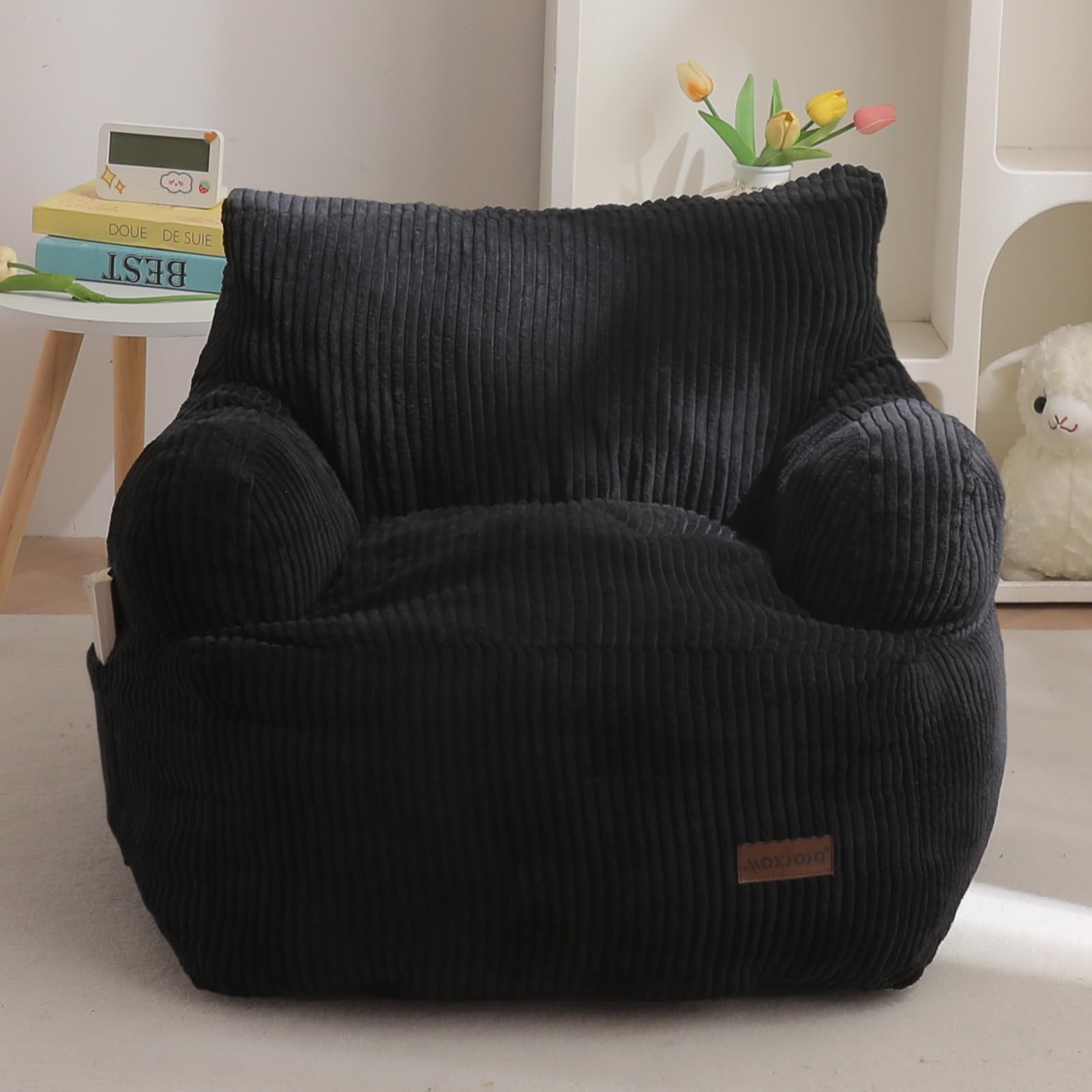 MAXYOYO Kids Bean Bag Chair, Stuffed Toddler Bean Bag Sofa with Filler Bean Bag Chair for Boys and Girls, Lazy Sofa with Pocket Floor Chair for Gaming, Reading