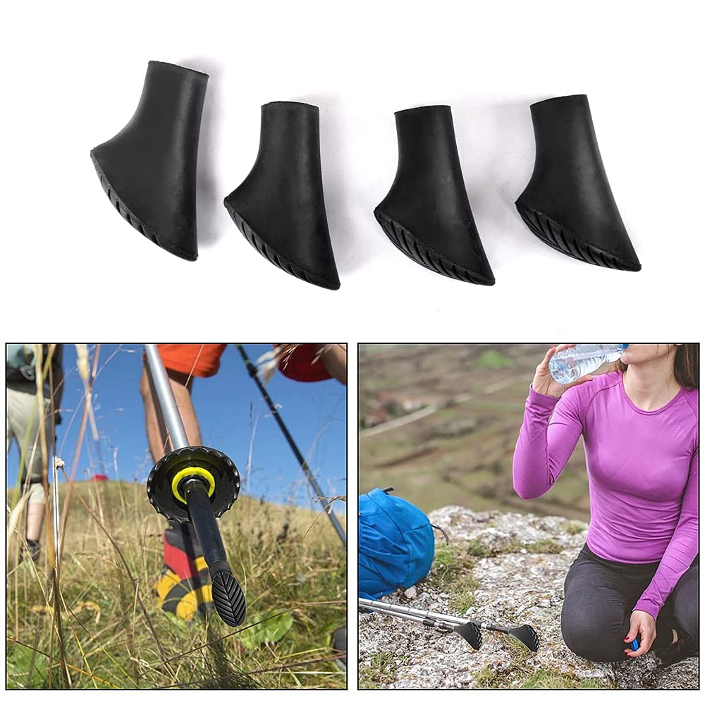 Puntali In Gomma Per Bastoncini Trekking E Nordic Walking (6 Pezzi) - Diametro 10-12 Mm, Antiscivolo E Ammortizzanti Per Asfalto