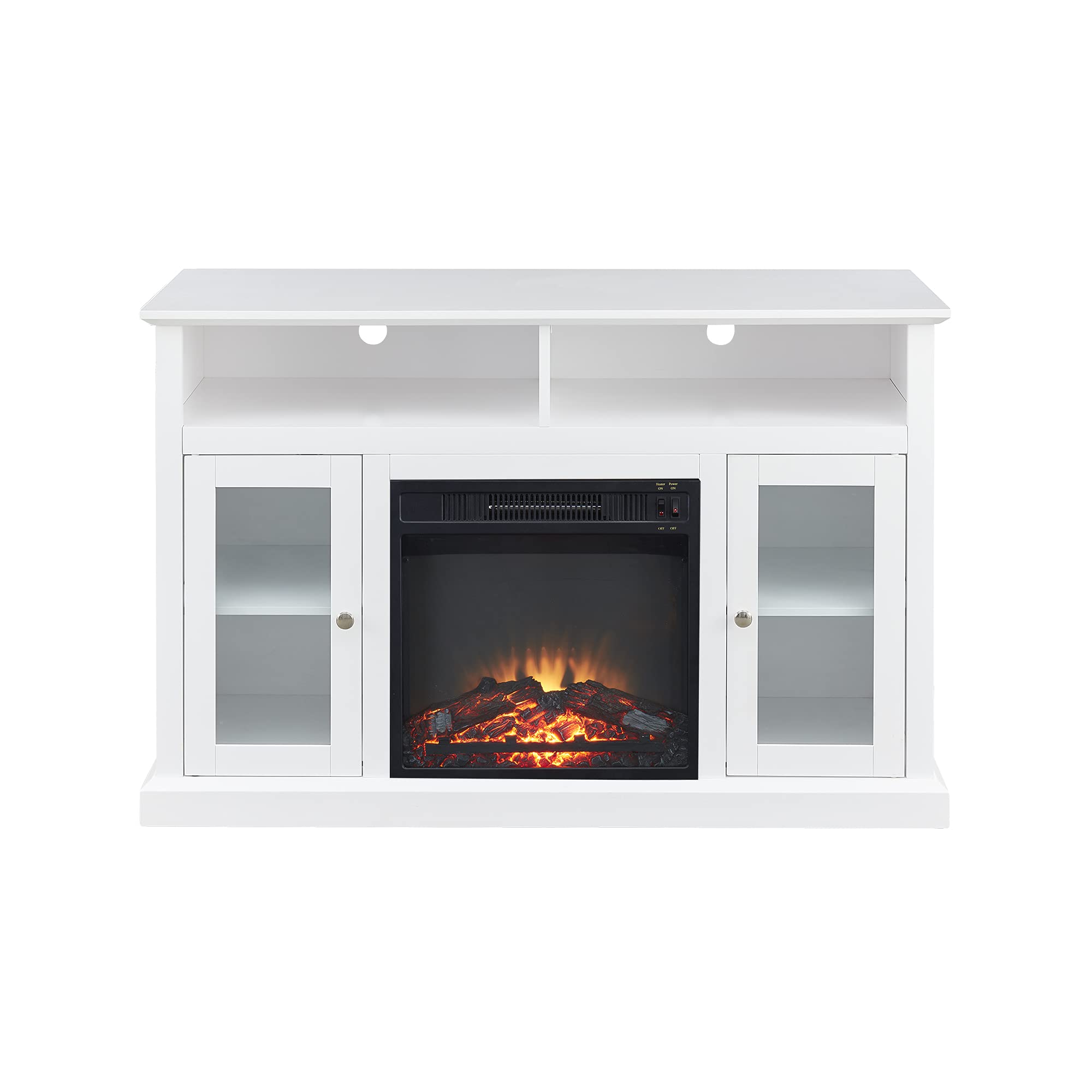 GOOD & GRACIOUS Mid Century Modern Electric Fireplace TV Stand, Fit up