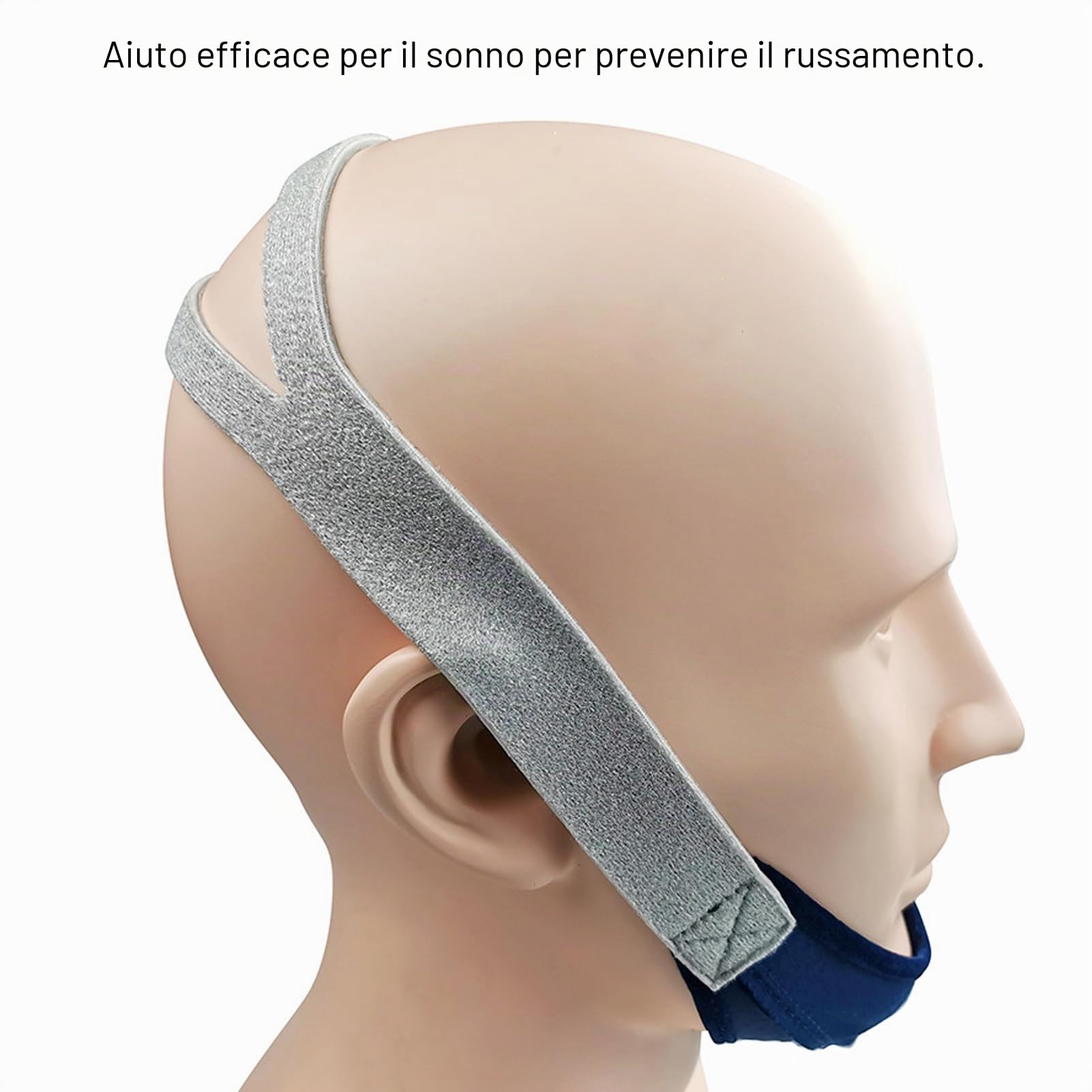 Generico Fascia Russamento, Cinta Di Mento Anti Russare Regolabile | Mentoniera anti-russamento, leggera e traspirante, Per Uomini E Donne Per Il Sonno Tranquillo, Riduzione Russa