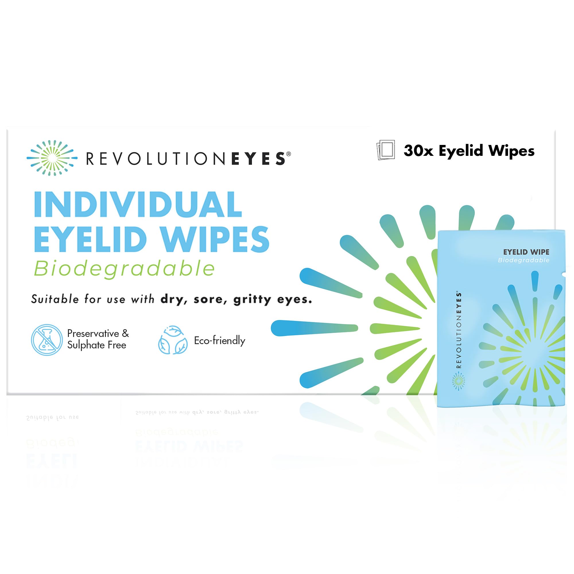 Revolutioneyes Salviette Per Palpebre – 30 Salviette Monouso Per La Pulizia Delle Palpebre, Adatte Per Secchezza Oculare, MGD E Blefarite - Salviette Sterili Per Occhi, Senza Detergenti E Conservanti
