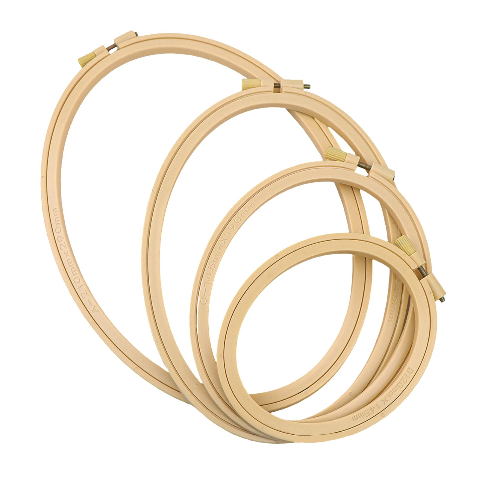 4Pieces Stitching Hoop Spring Clip Oval Shape Embroidery Frame for Sewing Oval