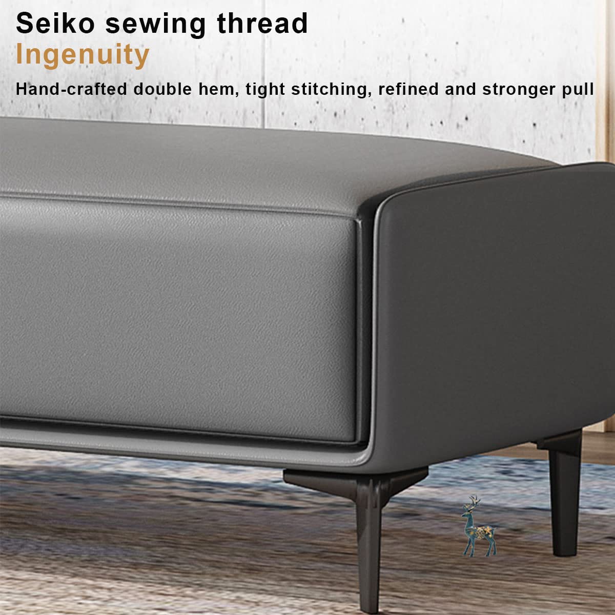 Banco De Dormitorio De Cuero, Moderno Banco Tapizado, Largo Banco De Entrada, con Asiento Acolchado Y Estante De Metal, para Baño, Sala De Estar, Vestíbulo Interior, A, 100 X 35 X 42