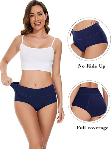 Miniatura 7 de POKARLA Ropa interior de algodón para mujer de alto período de absorción, bragas a prueba de fugas de flujo pesado (tamaño regular y grande)