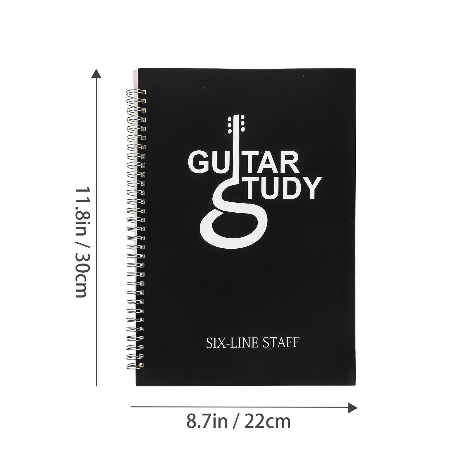 Cahier Musique pour Guitariste Débutant, Livre D'accords Partitions, Pages Détachables, Couverture Pp Noire, Format Portable pour Paquet de Guitare