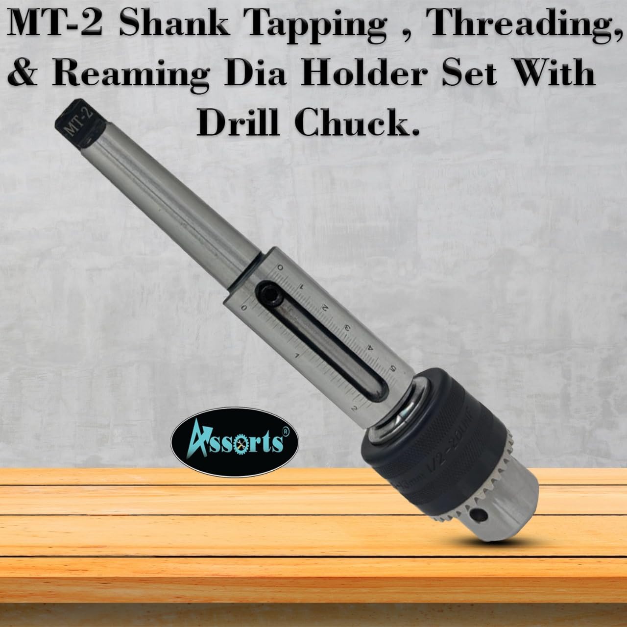 MT2 Shank Tapping, Threading & Reaming Dia Holder Set with Drill Chuck - Metric